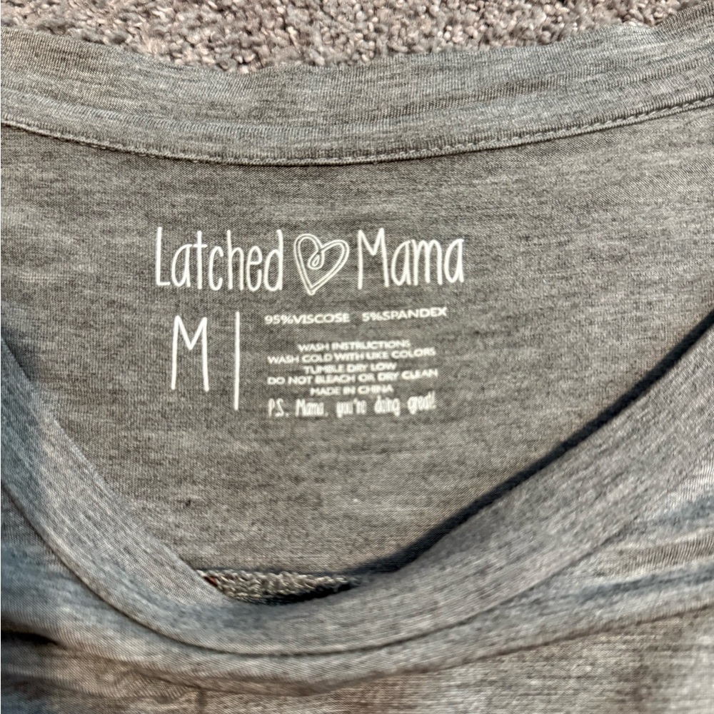 Latched Mama Gray Floral Hem Tunic - Picture 3 of 3